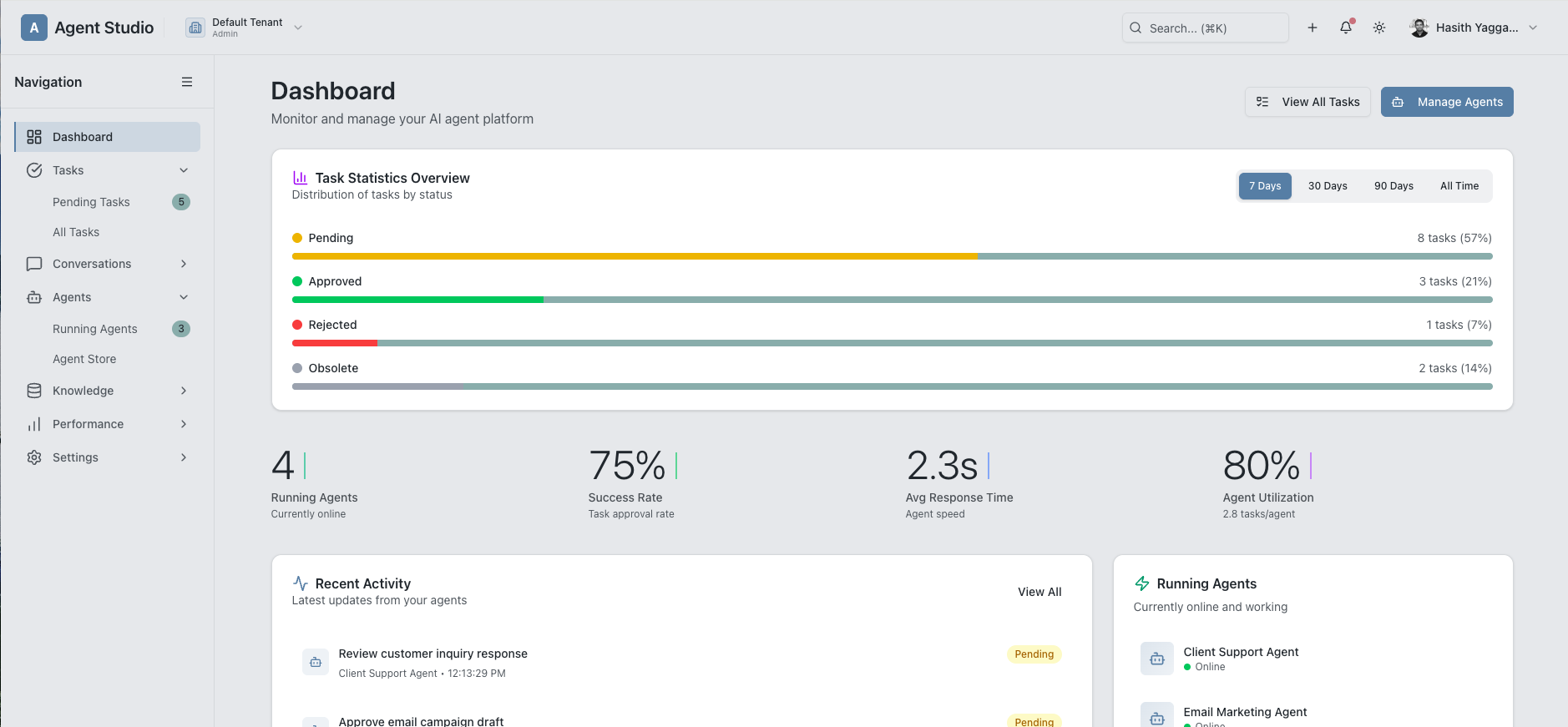Xians Platform - Deployed Agents Dashboard